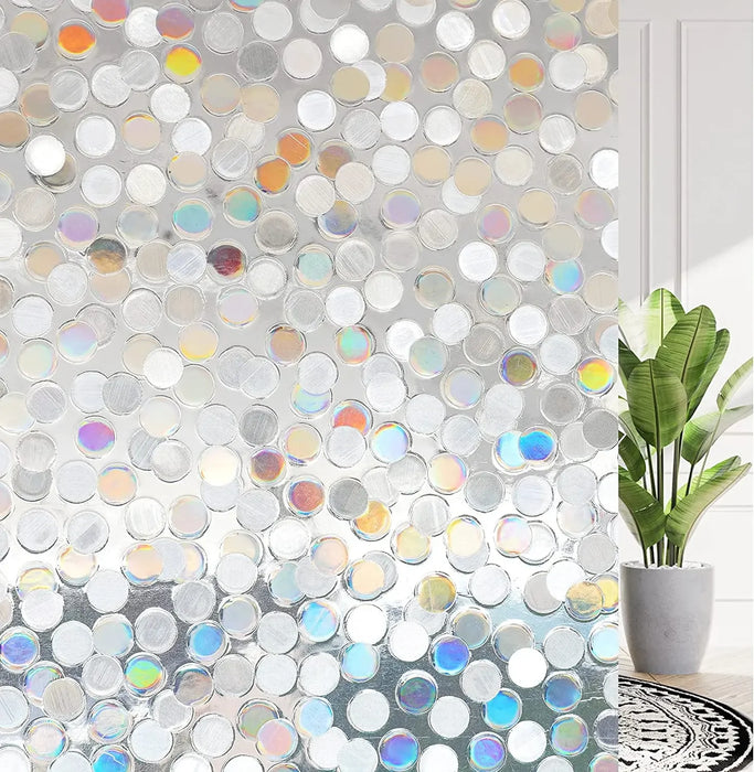 Rainbow Window Film - Stained Glass Clings - 3D Decorative Coverings - Static Cling Removable