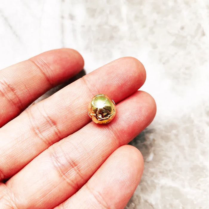 925 Sterling Silver Gold Planet Bead Vintage Charm