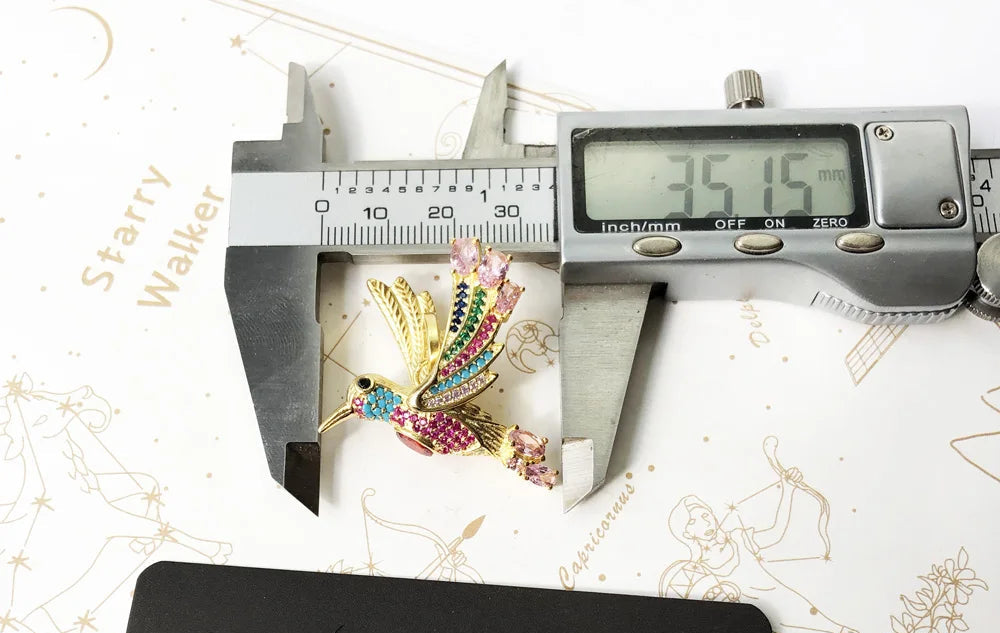 925 Sterling Silver Colourful Hummingbird Pendant Summer Jewelry For Women