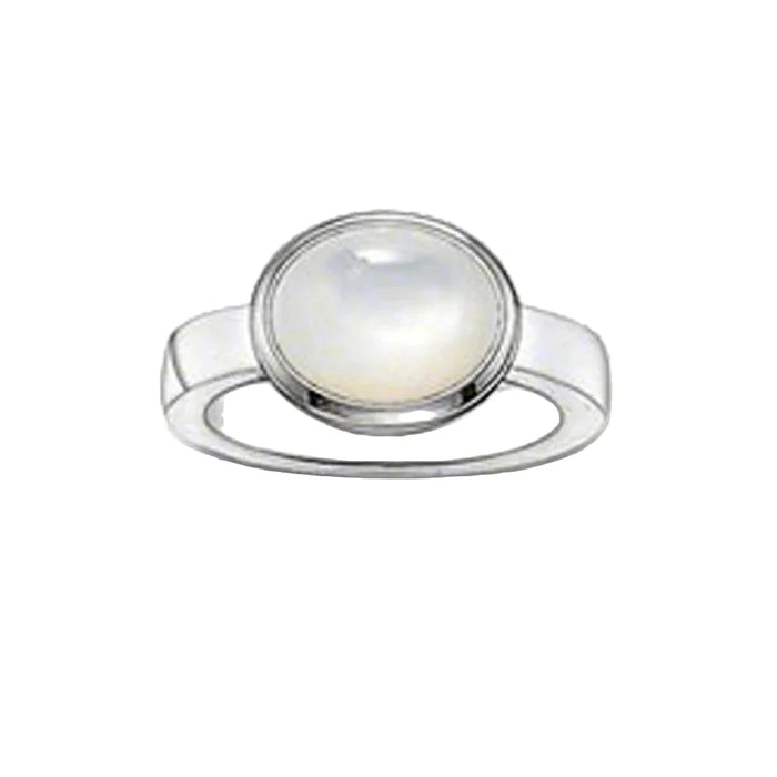 925 Sterling Silver White Oval Stone Ring Jewelry For Women