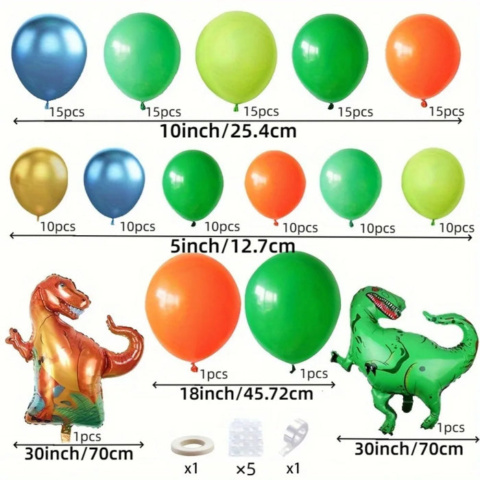 146Pcs Dinosaur Balloon Wreath Set - Birthday And Outdoor Celebration Dinosaur Party Decoration Jungle Theme Party Decoration