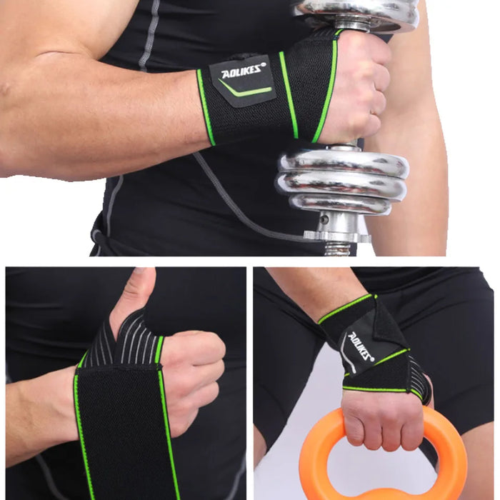 Pair of Powerlifting Wrist Support Strap Gym Crossfit Compression Brace