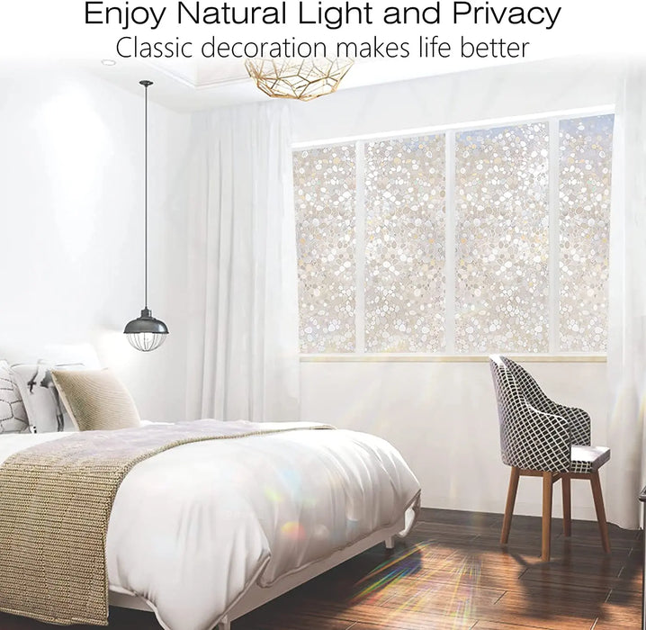 Decorative Window Film - Uv Blocking Static Cling Non-Adhesive - Pebble Design