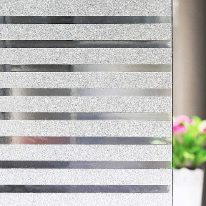Striped Frosted Window Film - Privacy Sticker