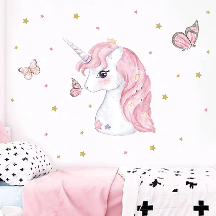 Adorable Unicorn Wall Sticker For Kids Room Decor