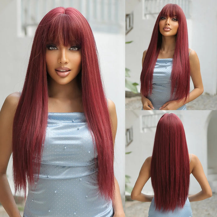 Long Straight  Synthetic Wig for Women Heat Resistant