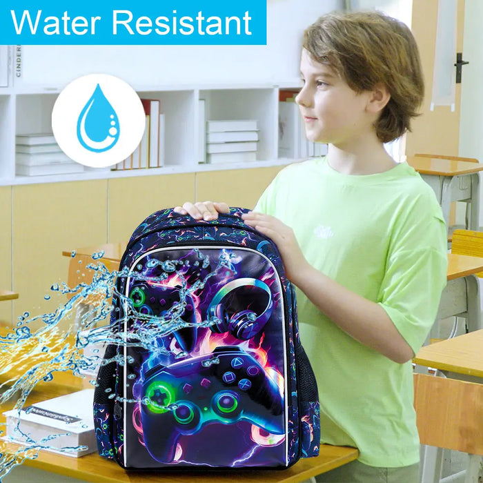 3 Piece Game Backpack Set For Boys 16 Inch Bookbag Lunch Box Preschool To Elementary