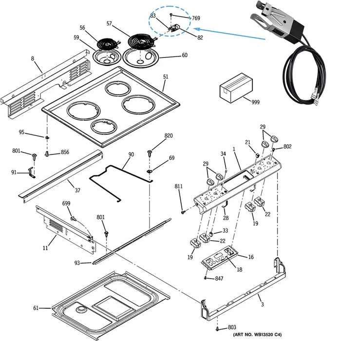 2 Pieces Wb2X8228 Element Receptacle And Wire Kit For Ge Electric Hotpoint Ranges And Cooktops Replaces Ap2013499 Ps242972
