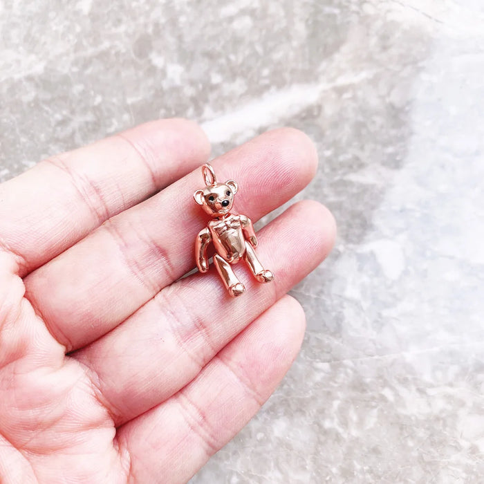 925 Sterling Silver Teddy Bear Pendant Pure Rose Gold Colour Soul Gift For Women