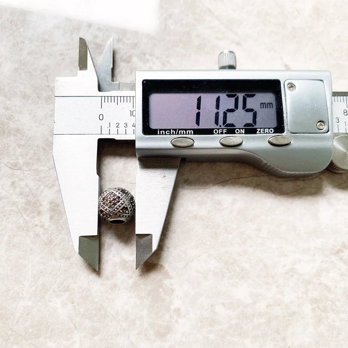 925 Sterling Silver Champagne Cz Beads Charms For Karma Jewelry