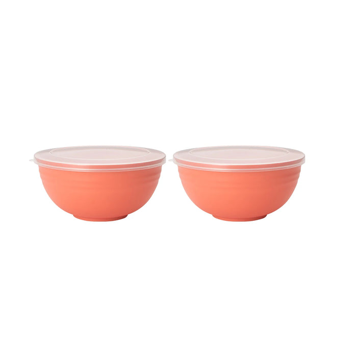 2 / 4 / 6 Piece Reusable Plastic Bowls With Lids For Home Kitchen Camping Work School