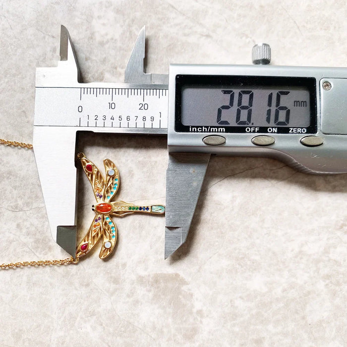 925 Sterling Silver Bohemian Dragonfly Necklace Fine Jewelry For Women