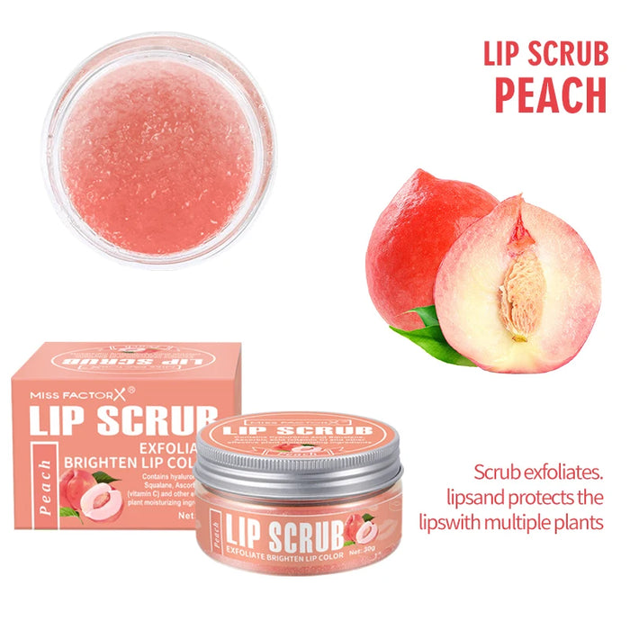30G Peach Honey Rice Coconut Lip Scrub Brightening & Moisturizing