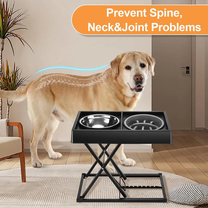 Adjustable Elevated Dog Bowls For Medium / Large Dogs