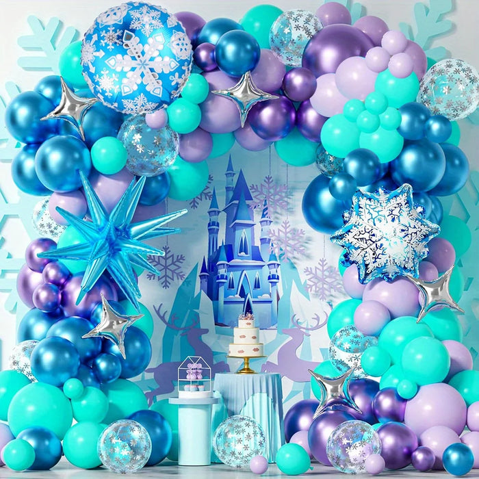 A Winter Wonderland Balloon Wreath Arch Set -136Pcs For Christmas Birthday Wedding - Indoor And Outdoor Decoration Set