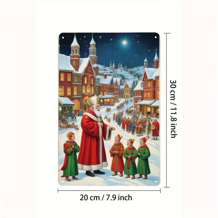 Seasonal Tin Wall Art Festive Hanging Decor