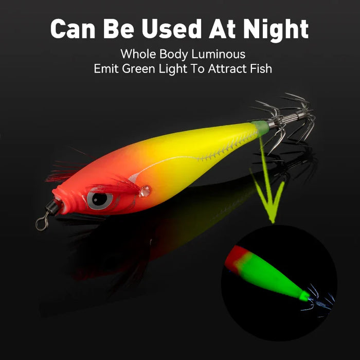 5Pcs Luminous Squid Jig For Saltwater Fishing