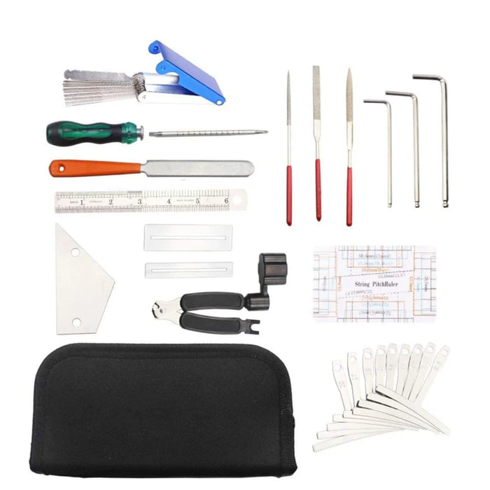 25 Piece Guitar Repair Kit With Carry Bag Ideal For Music Lovers & String Instrument Enthusiasts