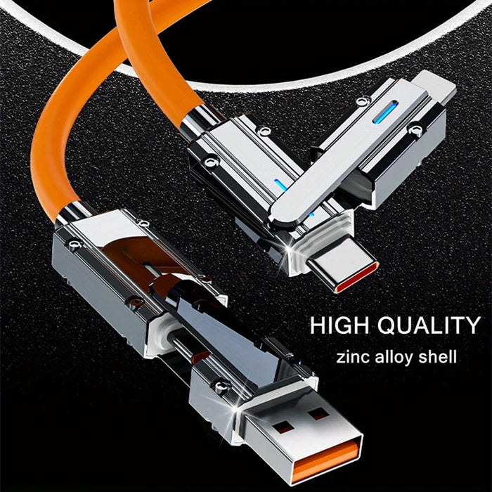 180 Degree Rotating 4 In 1 Usb C Charger Cable