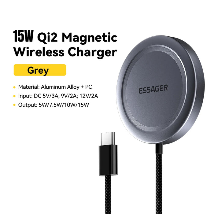 15W Magnetic Qi2 Wireless Charger For Iphone 16 15 14Ro Max Samsung S23 Fast Charging For Magsafe Wireless Charging Pad