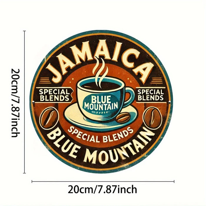 Blue Mountain Jamaica Coffee Metal Wall Art 8X8 Inch Inches Durable & Easy To Hang
