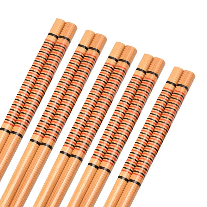 5 Pairs Bamboo Chopsticks Set Reusable Sushi Utensils