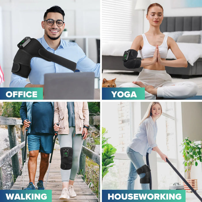 3 In 1 Heated Knee Massager For Joint Pain Relief Rechargeable Vibration Arthritis Support