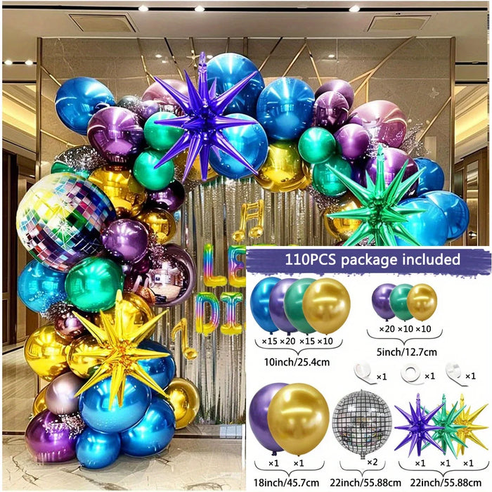 110Pcs Metal Balloon Garland Arch Kit - Suitable For Disco Parties Birthdays Anniversaries Bachelorette Parties All Year Round