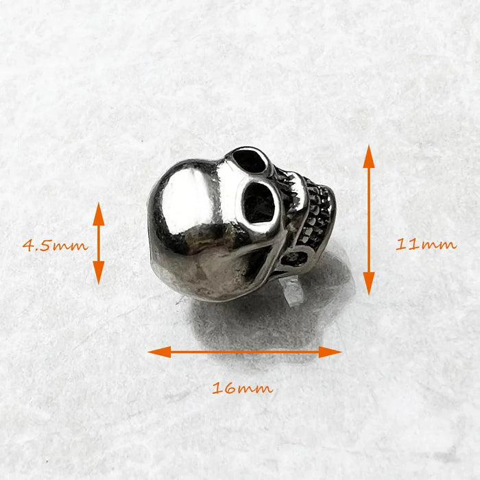 925 Sterling Silver Large Skull Bead Winter Charm For European Bracelets