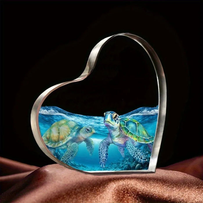 Marine Life Acrylic Desktop Decoration Unique Turtle Design