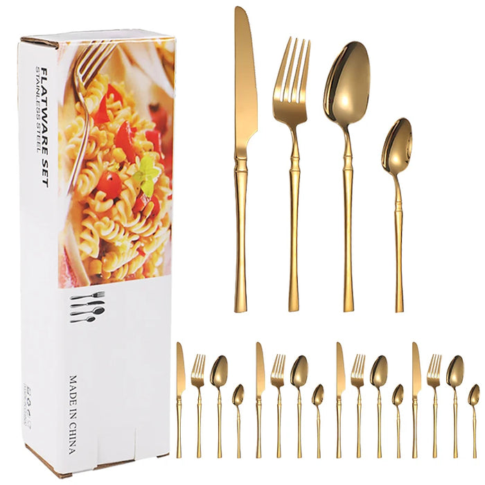 20 Piece Stainless Steel Hotel Tableware Set