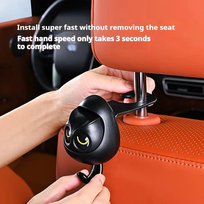 Cartoon Owl Car Seat Back Hook Large Load-Bearing Can Open / Close Eyes Universal Headrest Holder