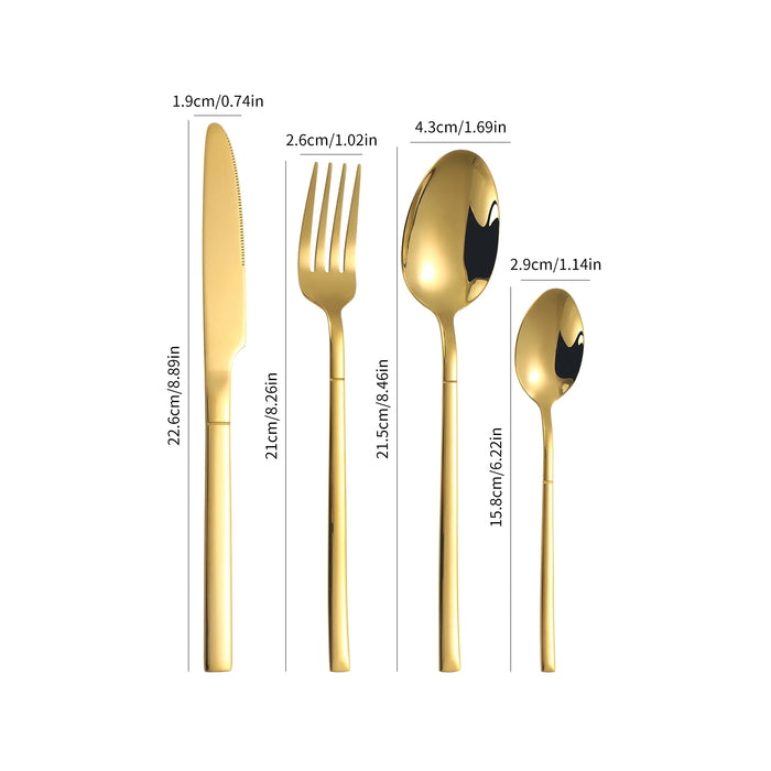 4 / 6 / 16 / 24 Piece Gold Stainless Steel Cutlery Set For Home / Restaurant / Hotel