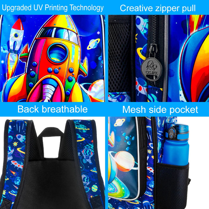 3 Piece Animal Backpack Set For Boys 16 Inch Bookbag Lunch Box Preschool To Elementary