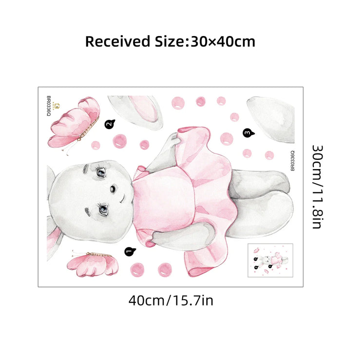 Adorable Rabbit Wall Sticker For Kids Room Decor