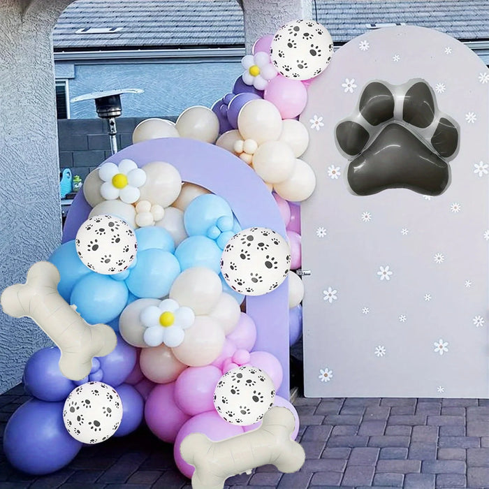 167Pcs Puppy Themed Arch Garland Set Dog Paw Pattern Balloon Suitable For Gender Reveal Birthday And Party Decorations