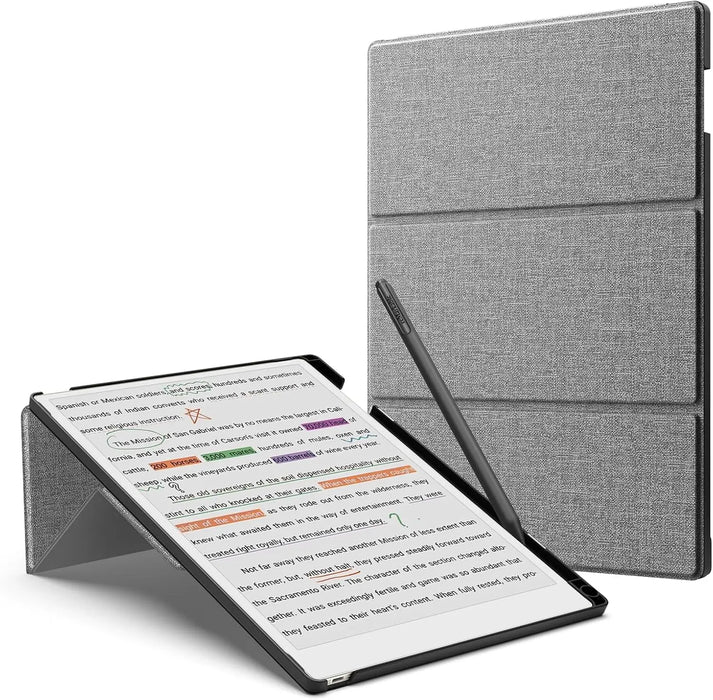For Remarkable Paper Pro 2024 11.8 Inch Premium Leather Trifold Stand Case With Pen Holder