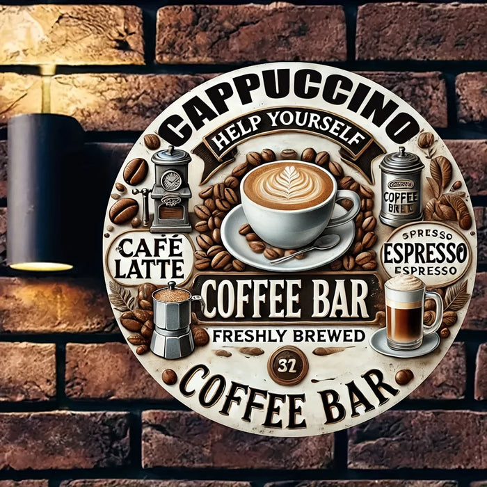 Aluminum Coffee Bar Sign Ideal Wall Decor For Home Cafe & Restaurant