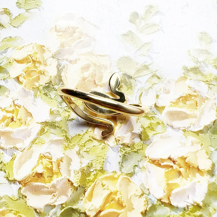 925 Sterling Silver Snake Love Ring Gold Plated Romantic Gift For Women