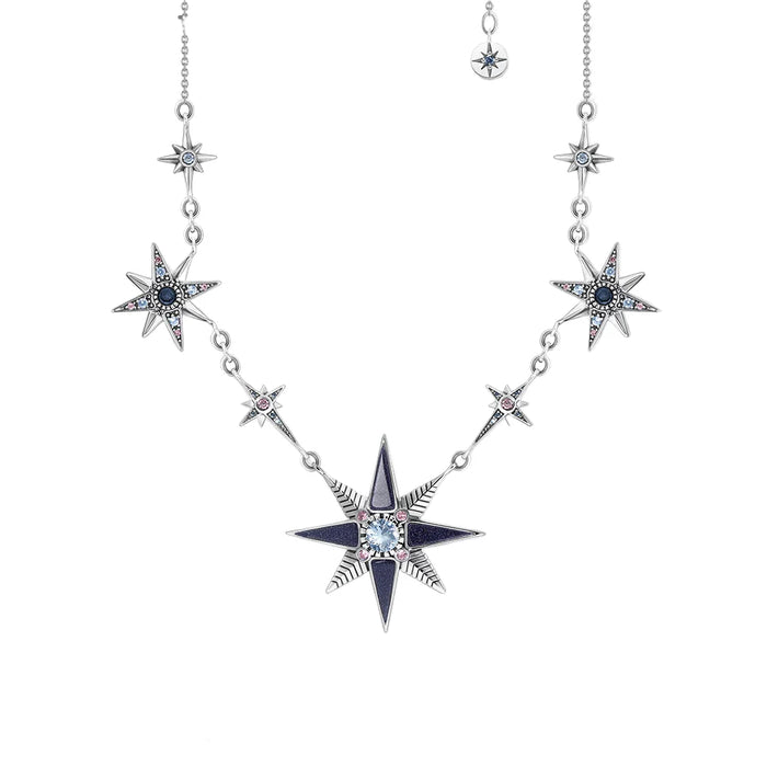 925 Sterling Silver Vintage Gold Link Necklace Cosmic Fine Jewelry Women