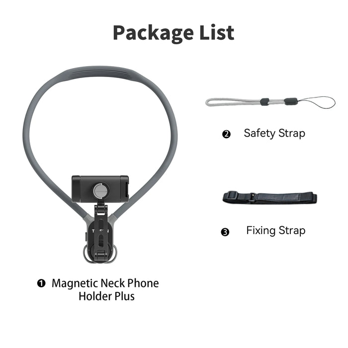 360 Degree Rotation Neck Mount Phone Clip For Iphone Samsung Huawei Xiaomi Fits Most Phones