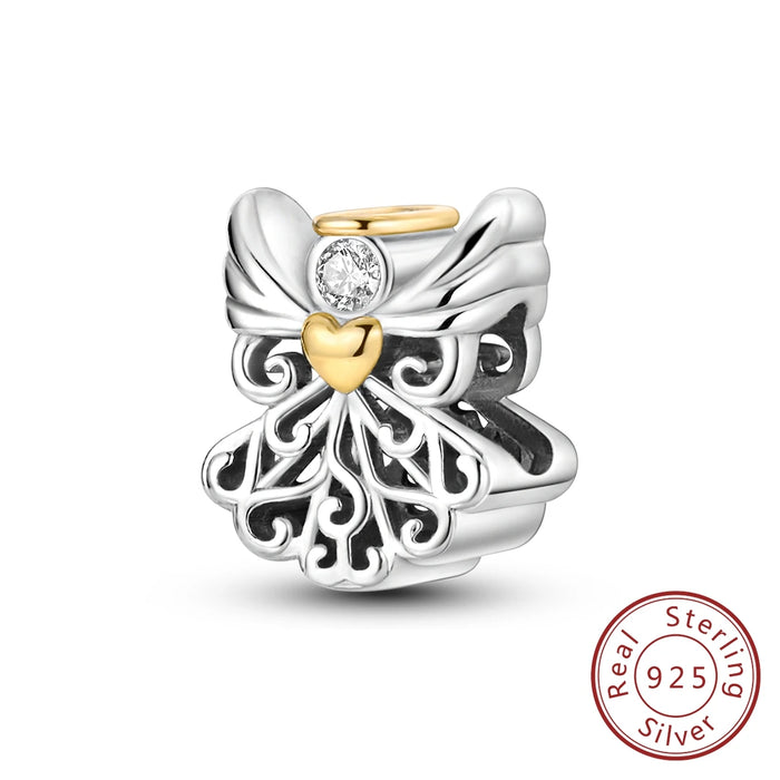 925 Sterling Silver Angel Charm Pendant Fits Bracelets Diy Party