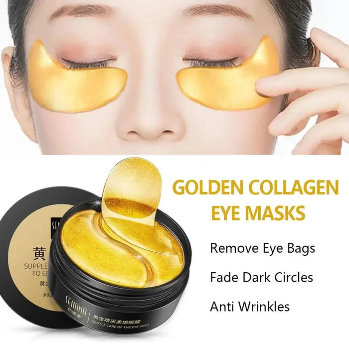 60 Piece 24K Gold Collagen Eye Mask For Dark Circles & Bags