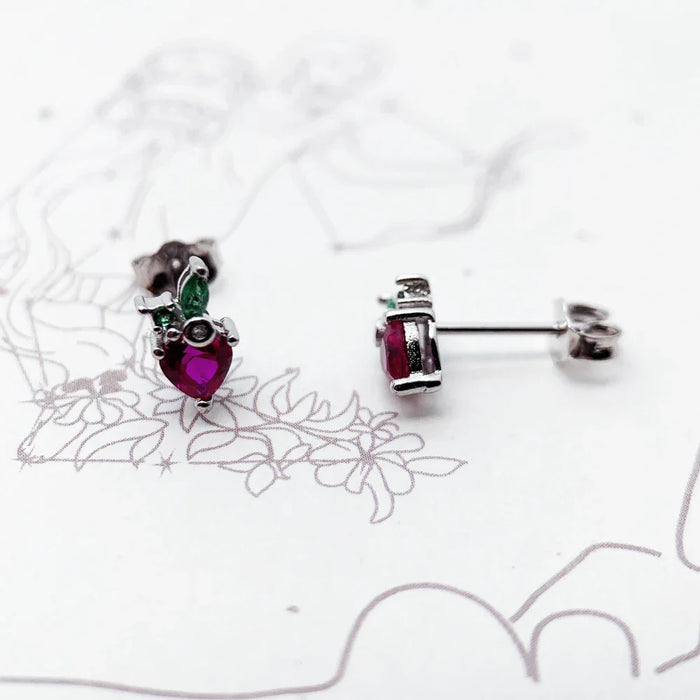 925 Sterling Silver Strawberry Stud Earrings 2022 Summer Gift