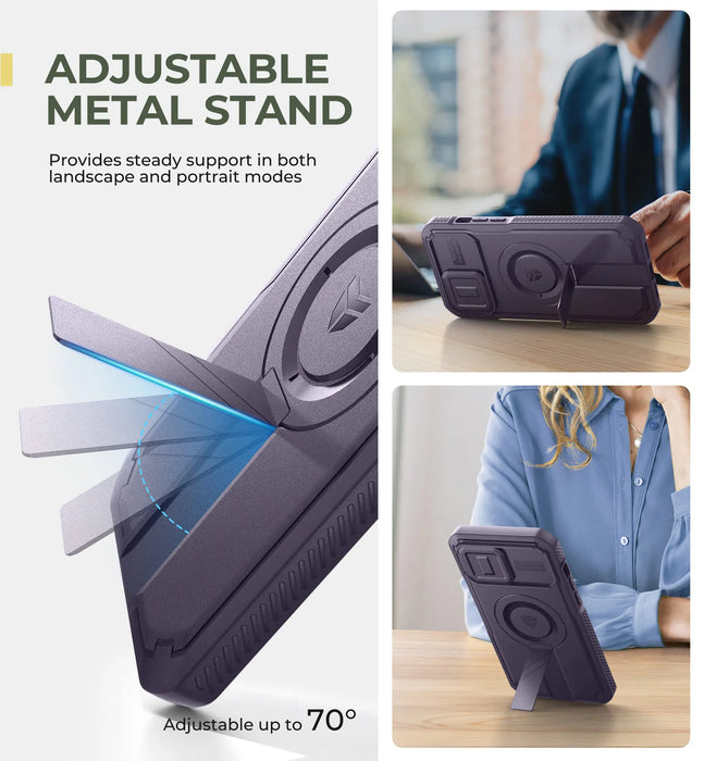 For Iphone 13 / 12 Pro Max Compatible Magsafe Case With Slide Camera Case Adjustable Kickstand Built-In Screen Protector