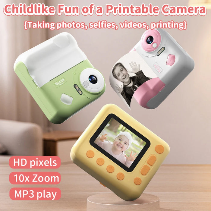 Hd 1080P Digital Camera Video Mini Camera Printer Kids Instant Camera Print 2.4 Ips Screen Children Video Camera For Kids Toys