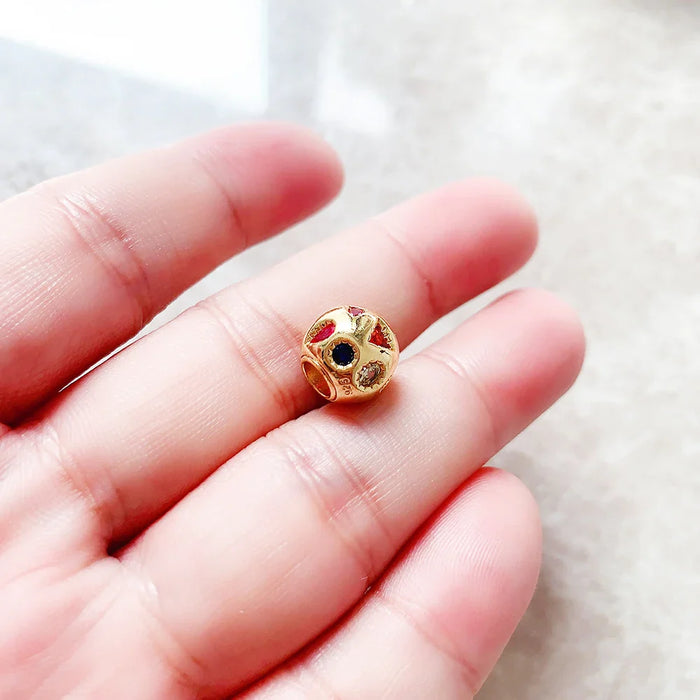 925 Sterling Silver Colourful Stone Beads European Diy Jewelry Accessory Lucky Charm For Women