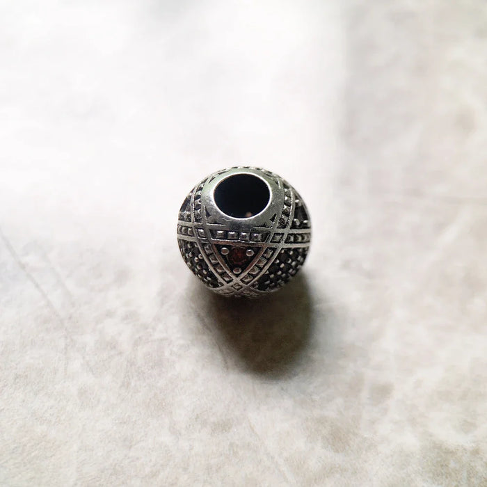 925 Sterling Silver Champagne Cz Beads Charms For Karma Jewelry