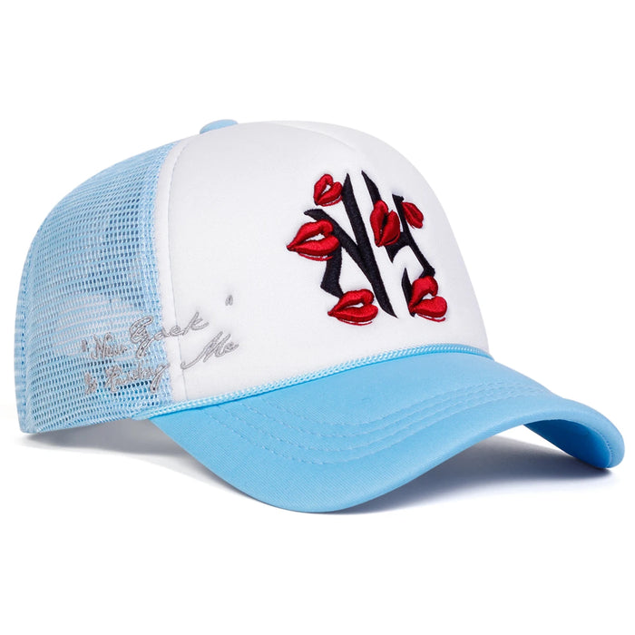 Embroidered Lips Baseball Cap Adjustable Sun Hat For Spring / Summer