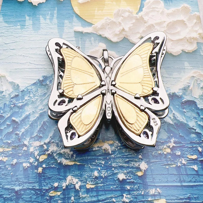 925 Sterling Silver Boho Butterfly Pendant Winter Nature Wealth Gift For Women
